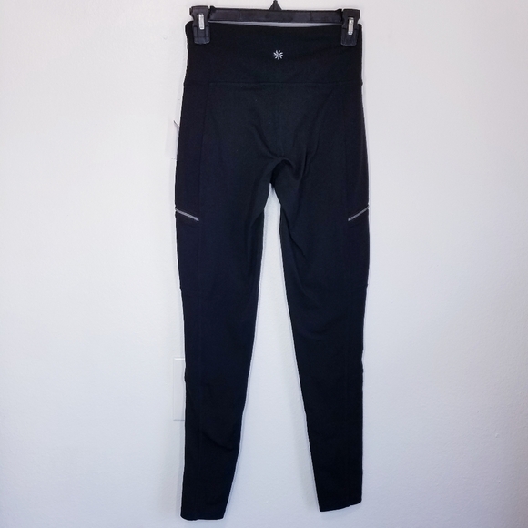 🌸 Athleta | High Waist Leggings‎ + Zipper XS, Black - Picture 7 of 8